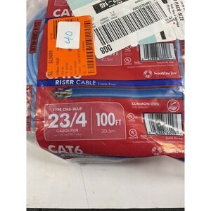Southwire CAT6 Riser Cable 23/4 Gauge 100ft Blue – Type CMR UL Listed – Made in